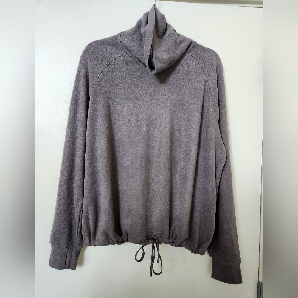 Varley Portland High Neck Midlayer Charcoal Gray Long Sleeve Top In Large NWT